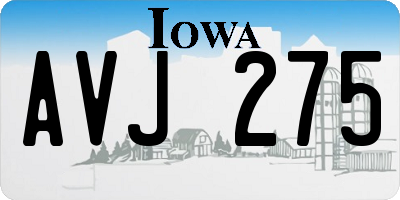 IA license plate AVJ275