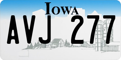 IA license plate AVJ277