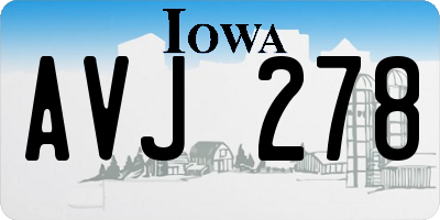 IA license plate AVJ278