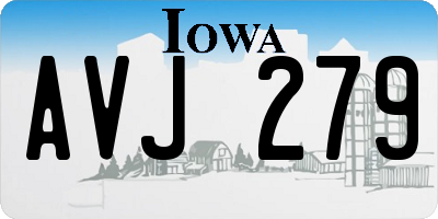 IA license plate AVJ279