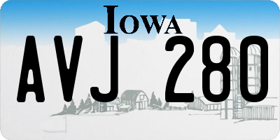 IA license plate AVJ280