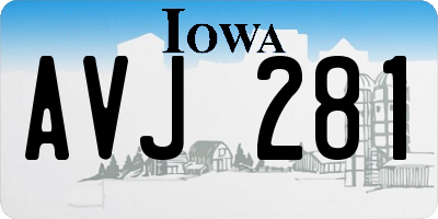 IA license plate AVJ281