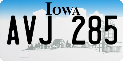 IA license plate AVJ285