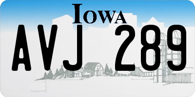 IA license plate AVJ289