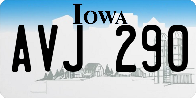IA license plate AVJ290