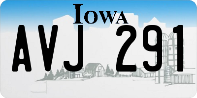 IA license plate AVJ291