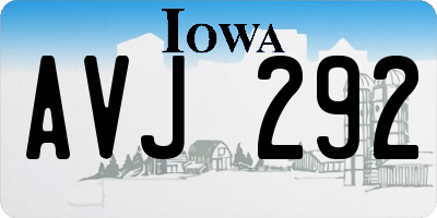 IA license plate AVJ292