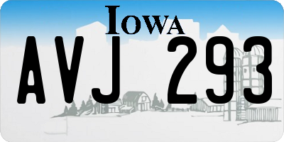 IA license plate AVJ293