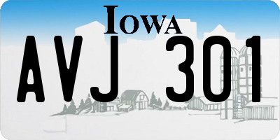 IA license plate AVJ301