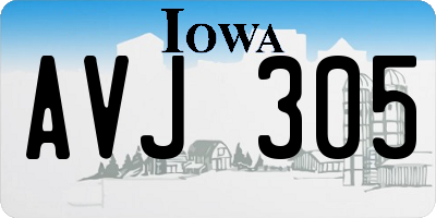 IA license plate AVJ305
