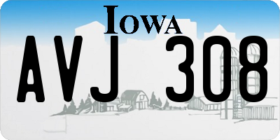 IA license plate AVJ308