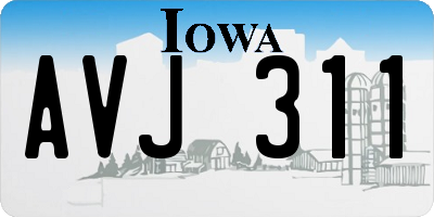 IA license plate AVJ311