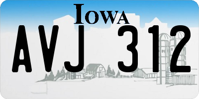 IA license plate AVJ312