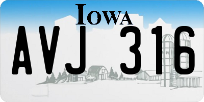 IA license plate AVJ316
