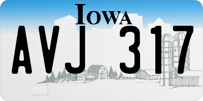 IA license plate AVJ317