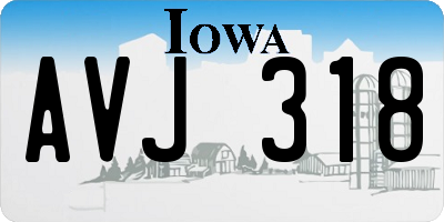 IA license plate AVJ318