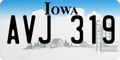 IA license plate AVJ319