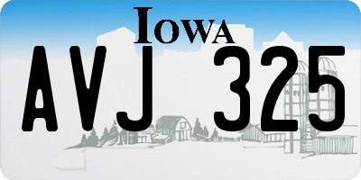 IA license plate AVJ325