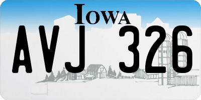 IA license plate AVJ326