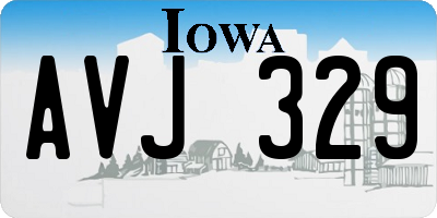 IA license plate AVJ329