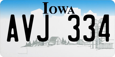 IA license plate AVJ334