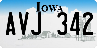 IA license plate AVJ342