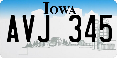 IA license plate AVJ345
