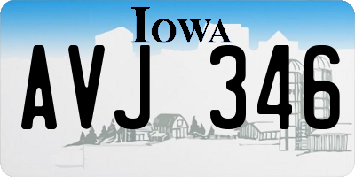 IA license plate AVJ346
