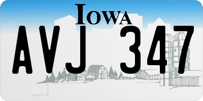 IA license plate AVJ347