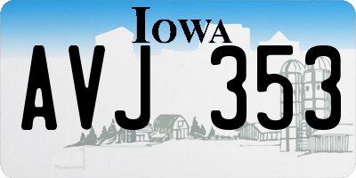 IA license plate AVJ353