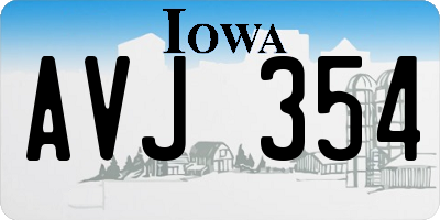 IA license plate AVJ354