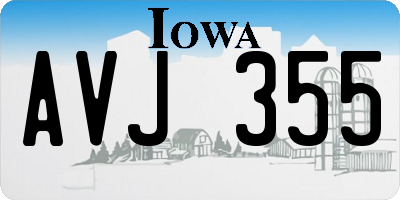 IA license plate AVJ355