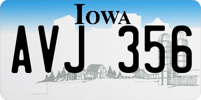 IA license plate AVJ356