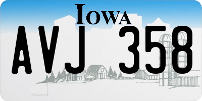 IA license plate AVJ358