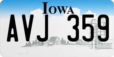IA license plate AVJ359