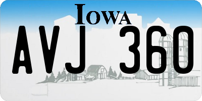 IA license plate AVJ360