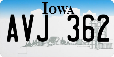 IA license plate AVJ362