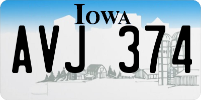 IA license plate AVJ374