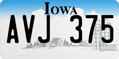 IA license plate AVJ375