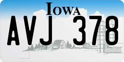 IA license plate AVJ378