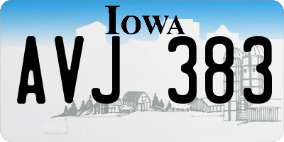 IA license plate AVJ383