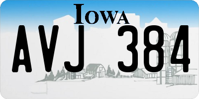 IA license plate AVJ384