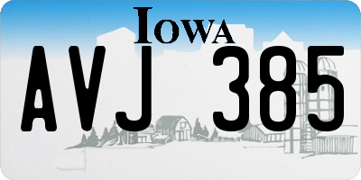 IA license plate AVJ385