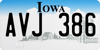 IA license plate AVJ386