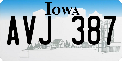 IA license plate AVJ387