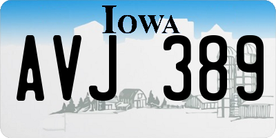 IA license plate AVJ389