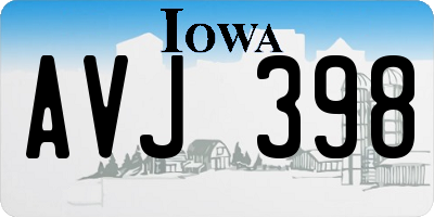 IA license plate AVJ398