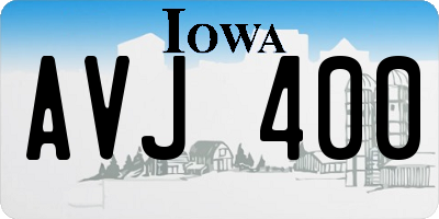 IA license plate AVJ400