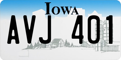 IA license plate AVJ401