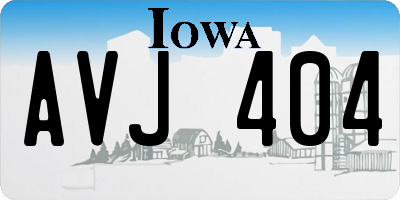 IA license plate AVJ404